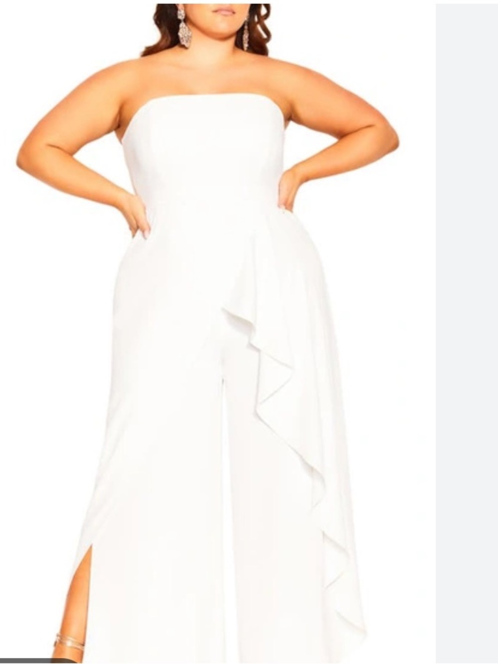 City Chic White Jumpsuit - Picture 3 of 10